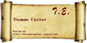 Thomae Eszter névjegykártya